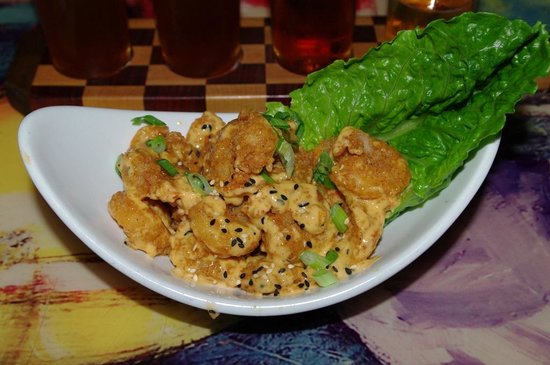 Cafe Tu Tu Tango signature dishes Butter Chicken Tikka Masala
Dynamite Shrimp
Marinated Cucumbers